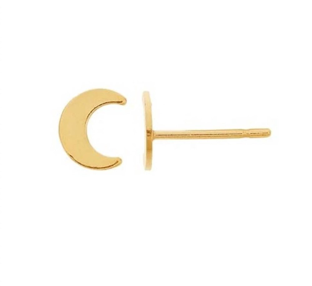 Moon Stud Earrings In Gold