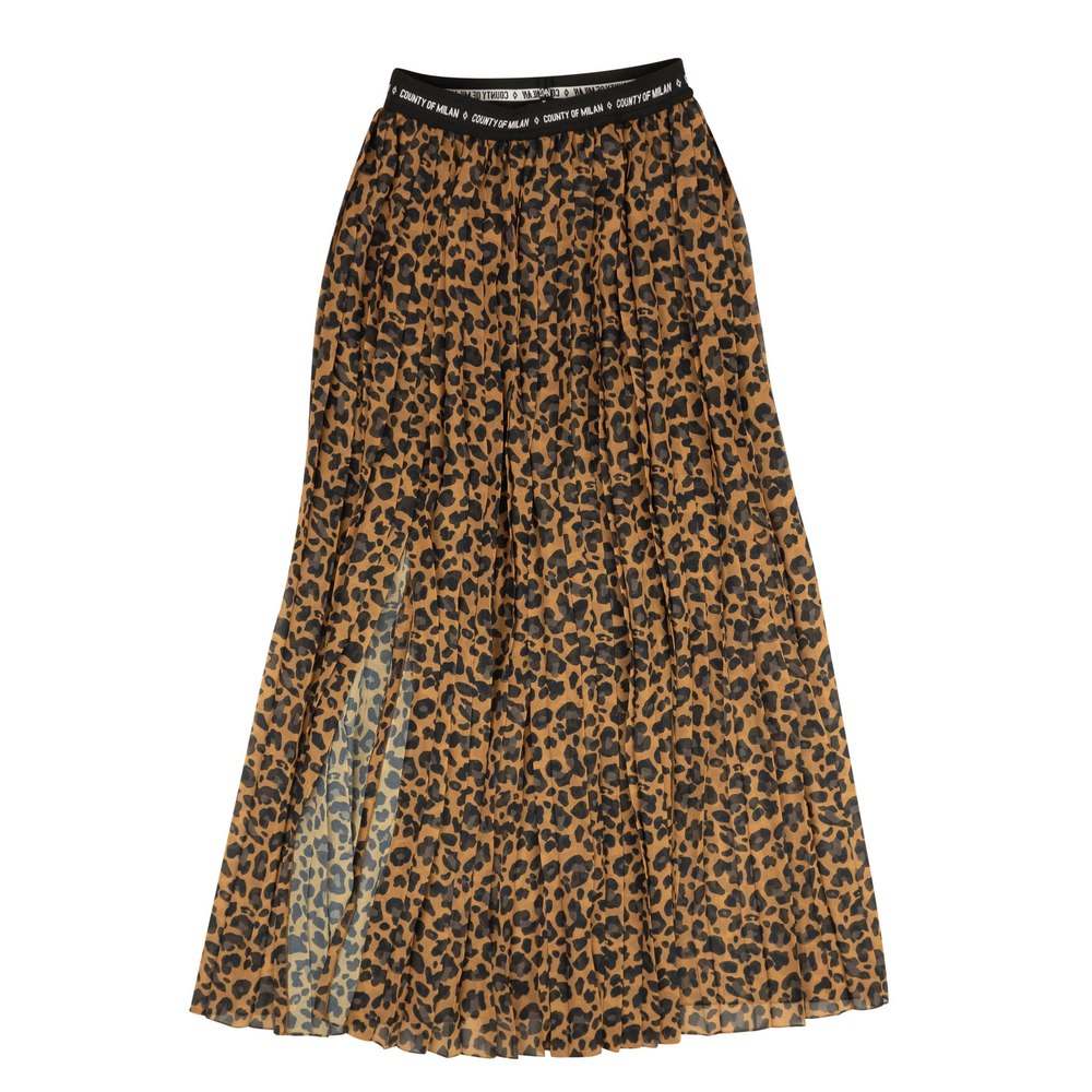 Marcelo Burlon Leopard Graphic Print Skirt – Brown