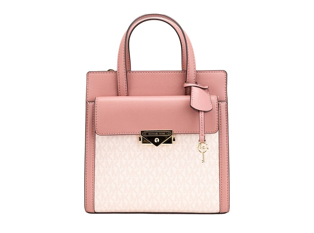 Michael Kors Cece Small pink PVC North South Flap Tote Crossbody Bag Women’s Purse