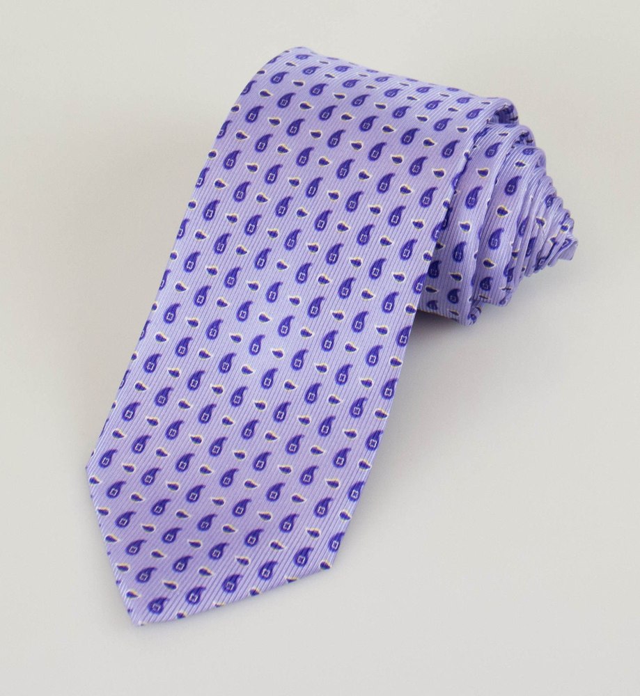 Battisti Napoli Paisley Pattern Neck Tie – Purple