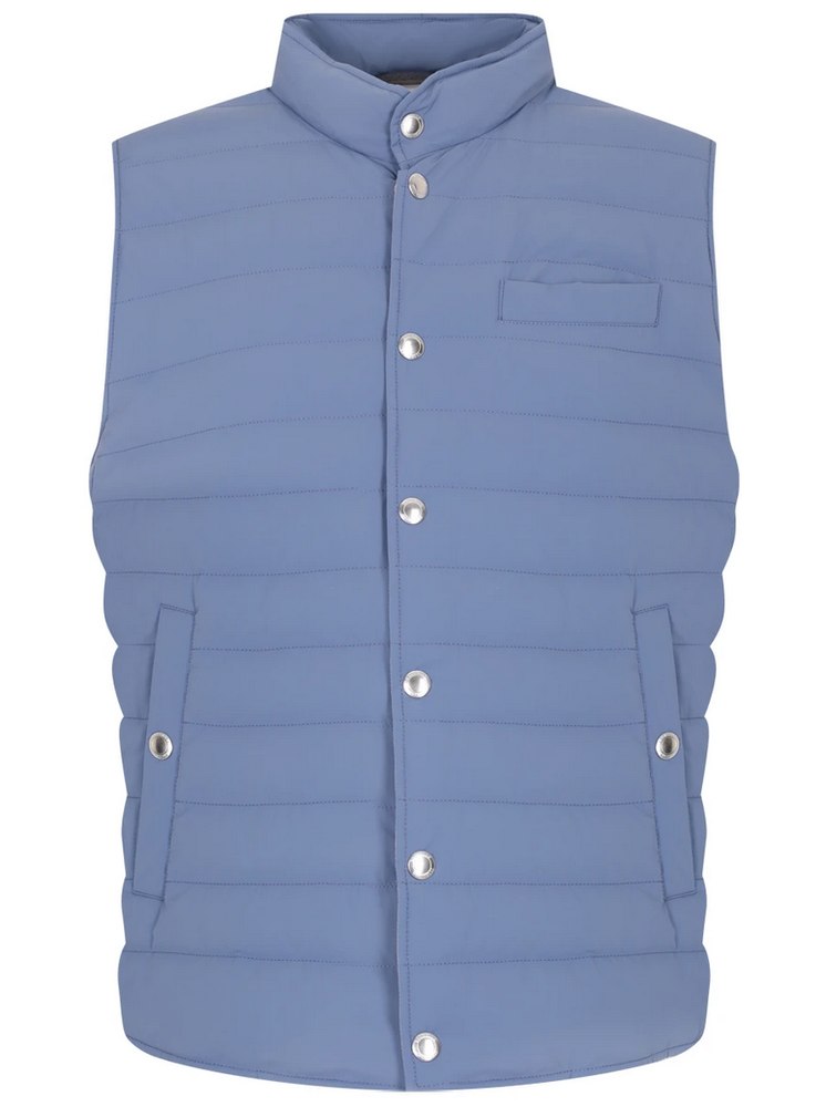Brunello Cucinelli Men’s Down Quilted Vest in Blue