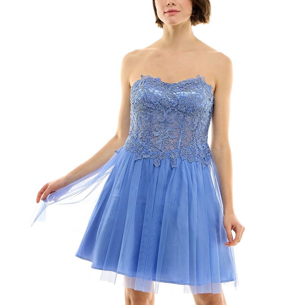 Juniors Lace Mini Fit & Flare Dress