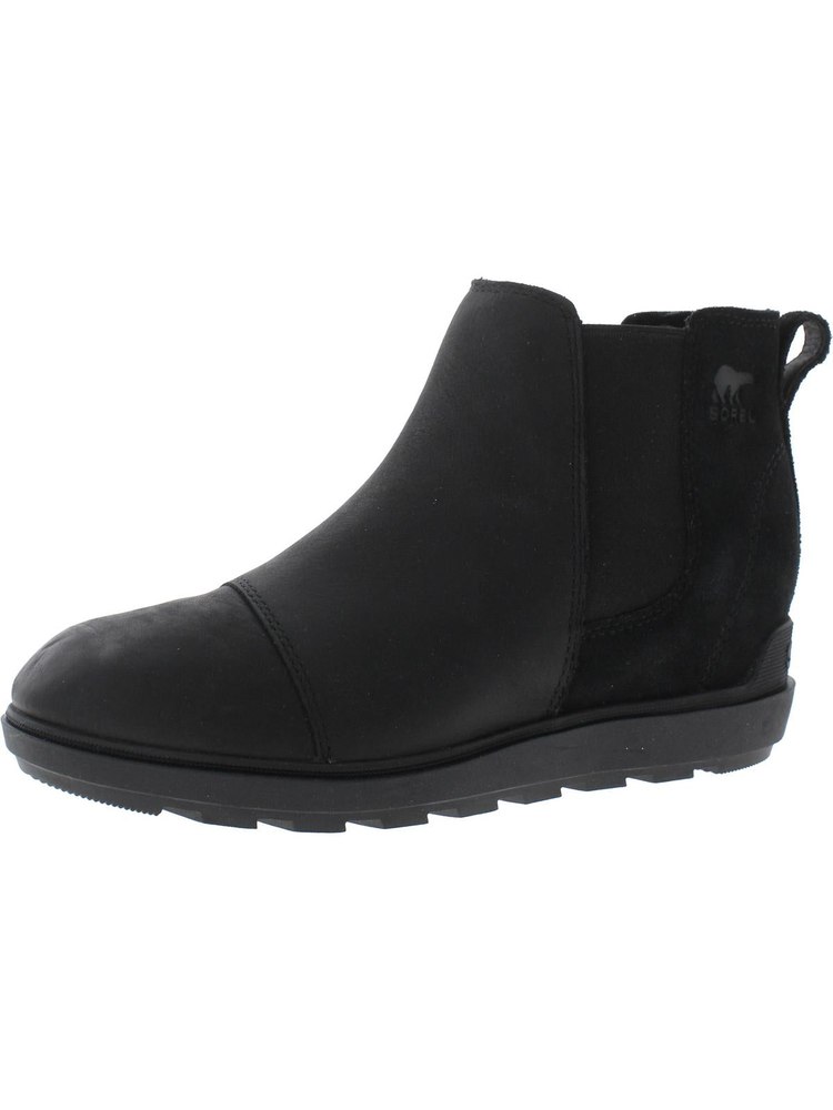 Womens Leather Flat Ankle Boots