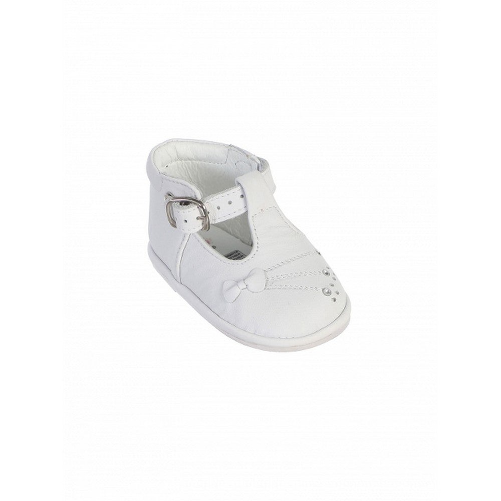 Little Girls White T-Strap Buckle Leather Baptism Dress Shoes 5-6 Toddler