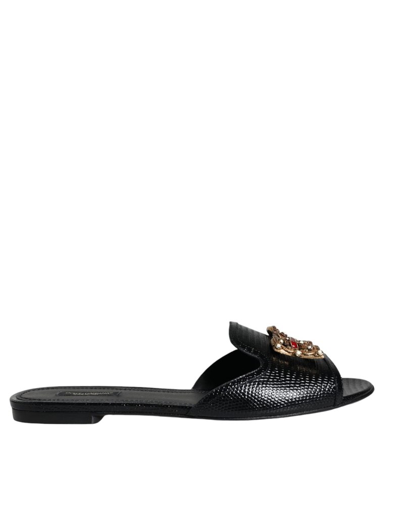 Dolce & Gabbana DG Amore Leather Slip On Flats Women’s Shoes (Pre-Owned)