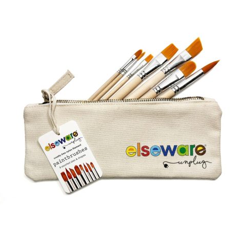 Paintbrush Set in Canvas Bag – 8 Assorted Sizes
