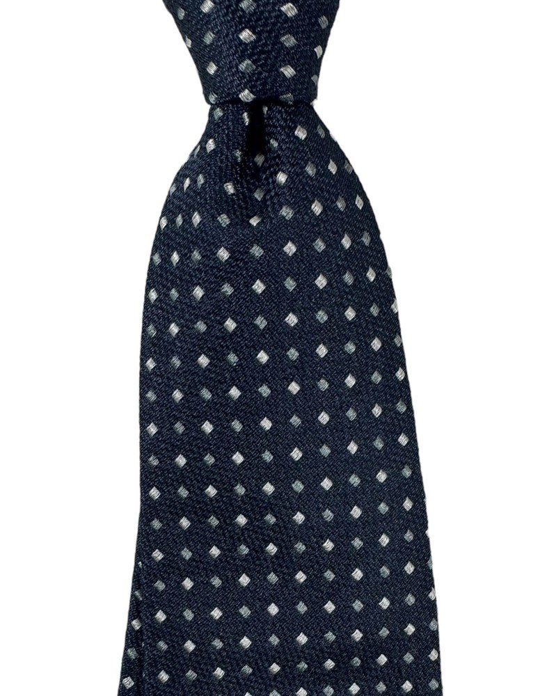 Brunello Cucinelli Dark Blue Silver Mini Square Men’s Tie