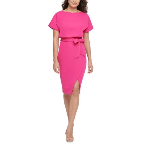 Blouson Split Wrap Dress
