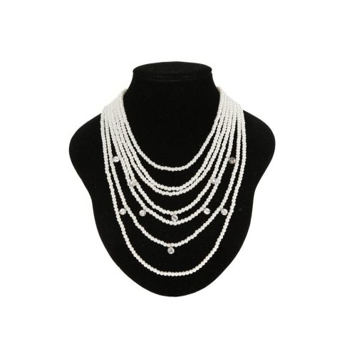 Pearl Rhinestone Multi Layer Necklace