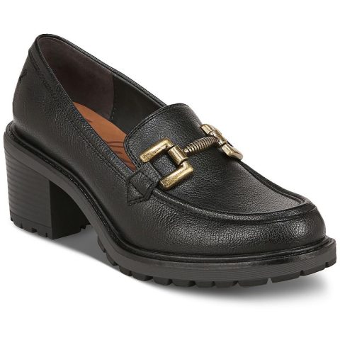 Gemma Solid Block Heel Loafers