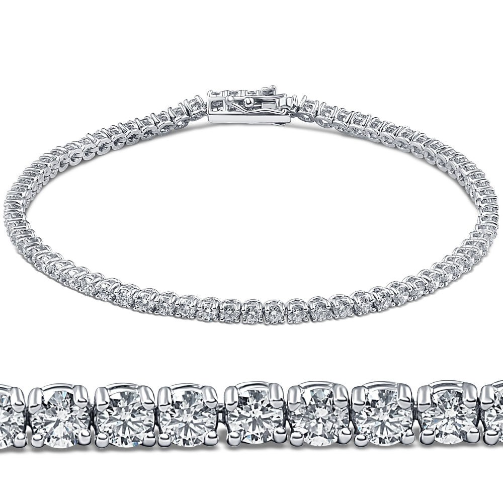 3ct Round Diamond Tennis Bracelet 14K White Gold Women’s 7