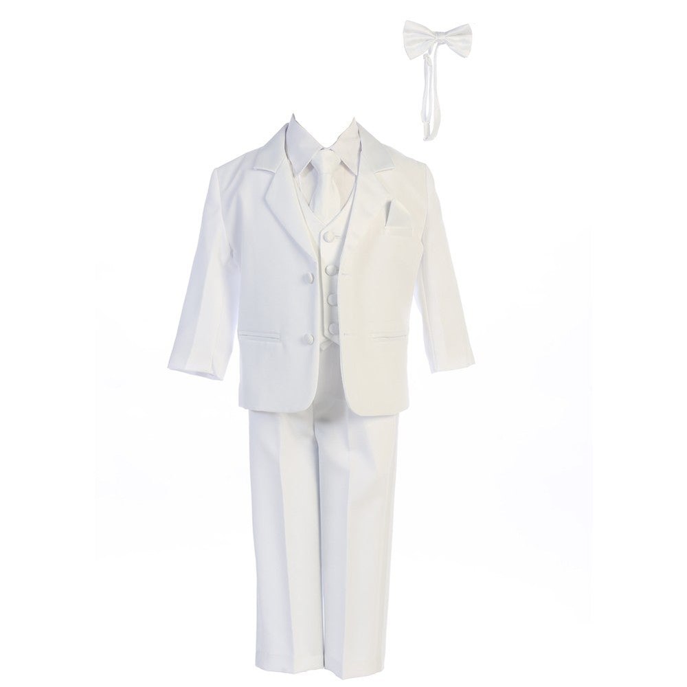 Big Boys White Jacket Vest Bow Tie Zipper Tie Shirt Pant Tuxedo 8-14