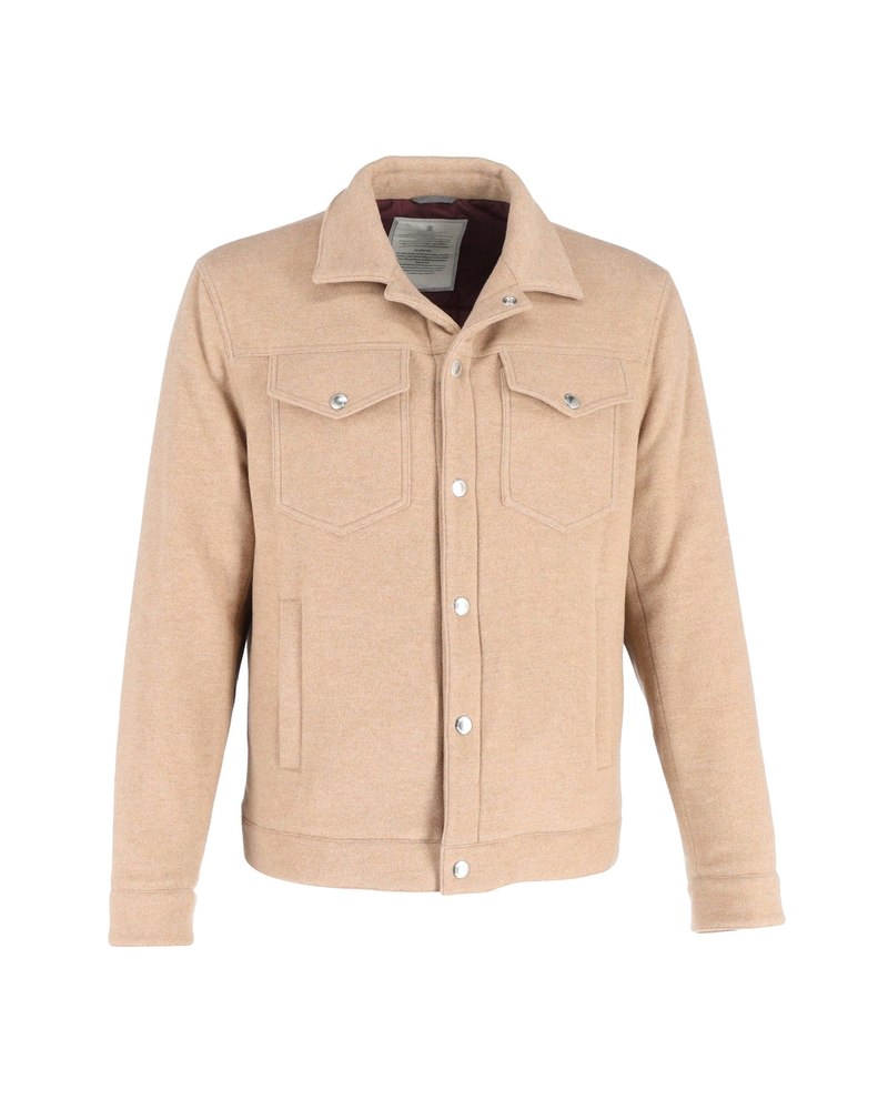 Brunello Cucinelli Trucker Jacket in Beige Wool and Cashmere
