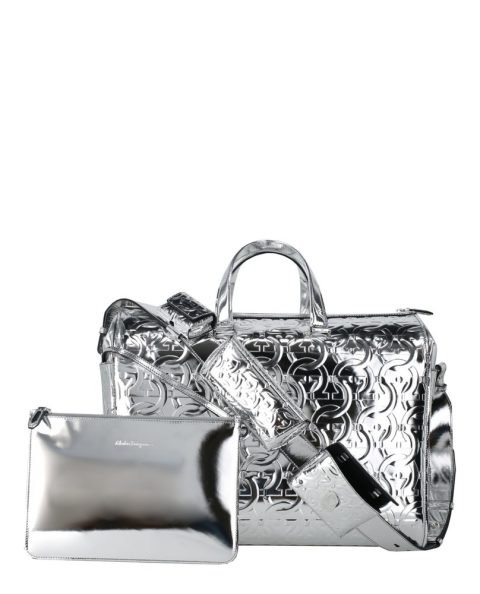 Brooklyn Monogram Metallic Leather Tote