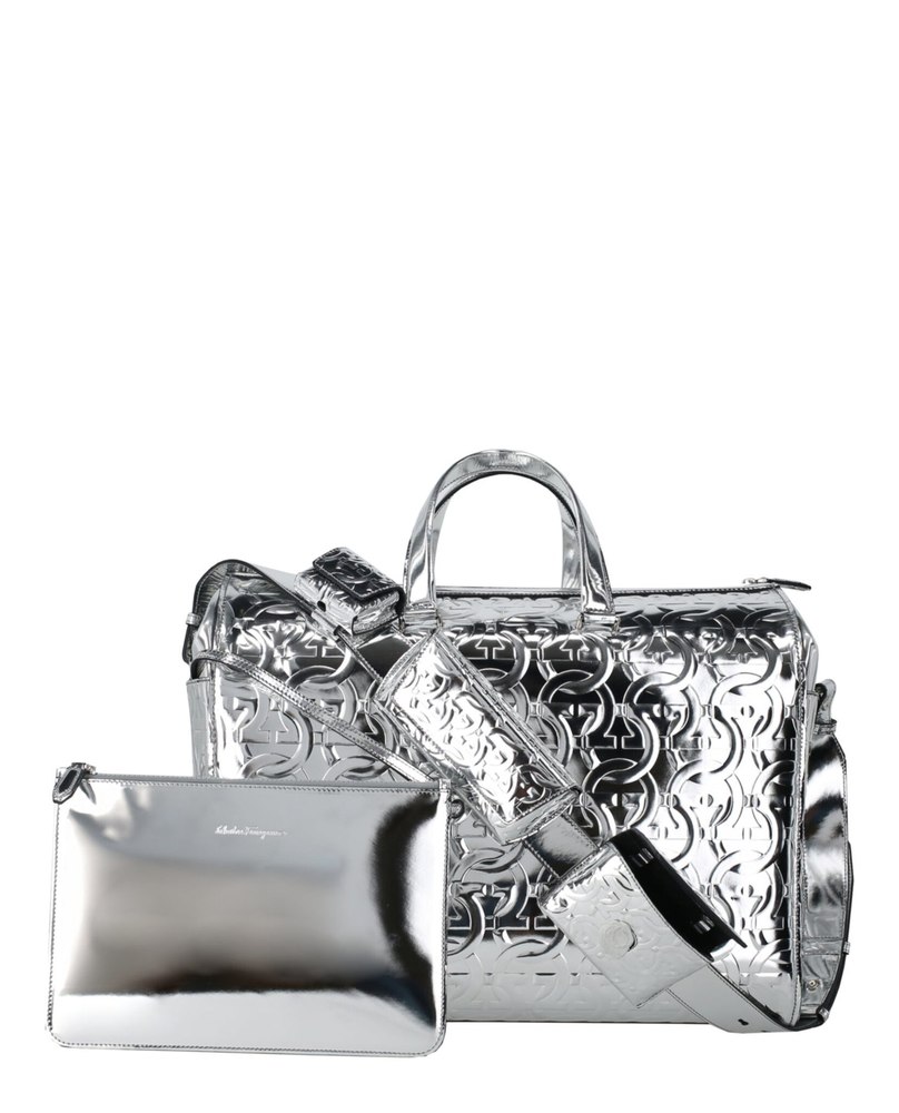 Brooklyn Monogram Metallic Leather Tote