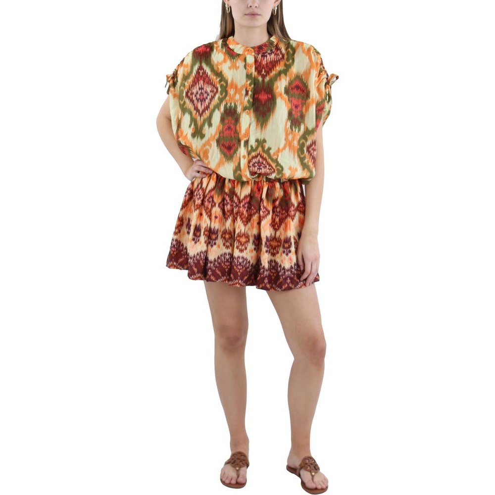 Printed Blouson Shirtdress