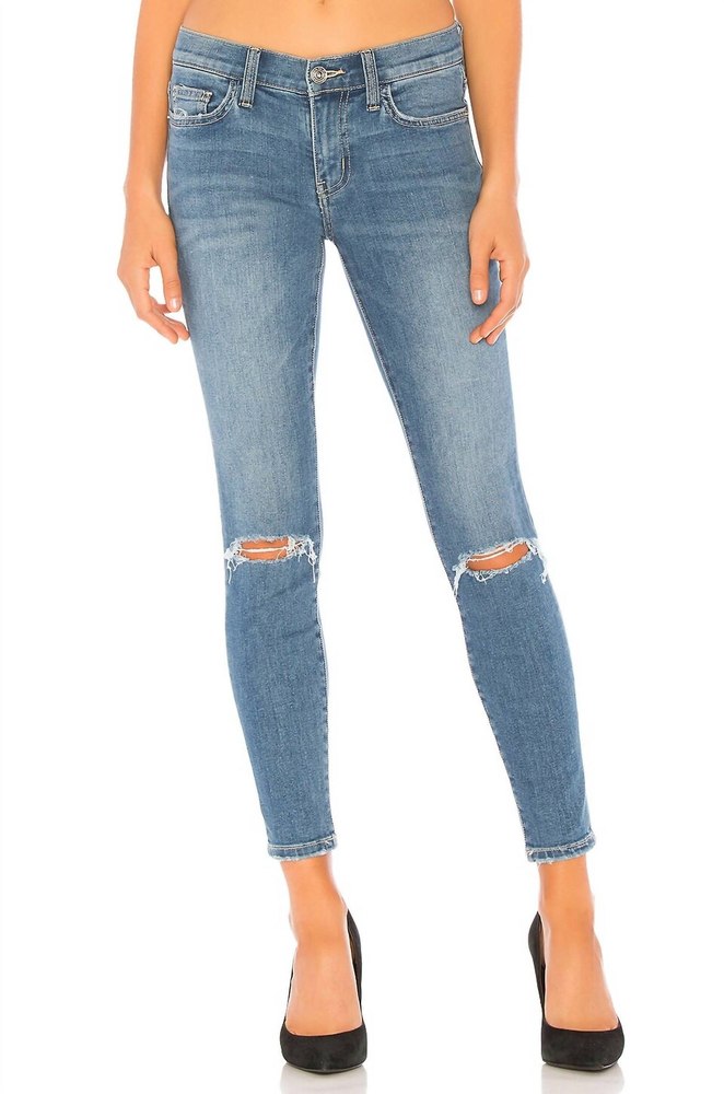 The Stiletto Jean In 2 Year Destroy Stretch Indigo