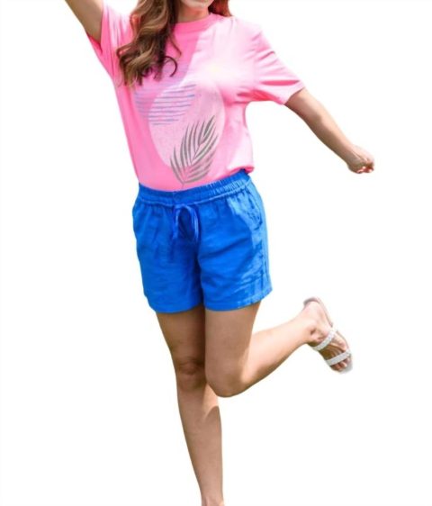 Abstract Graphic Tee In Pink 7732445151292
