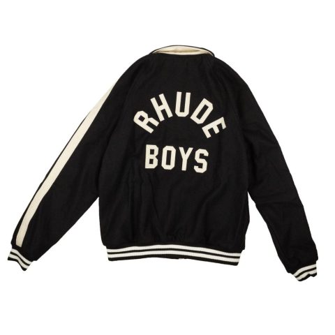 Black Wool Boys Signature Bomber Jacket