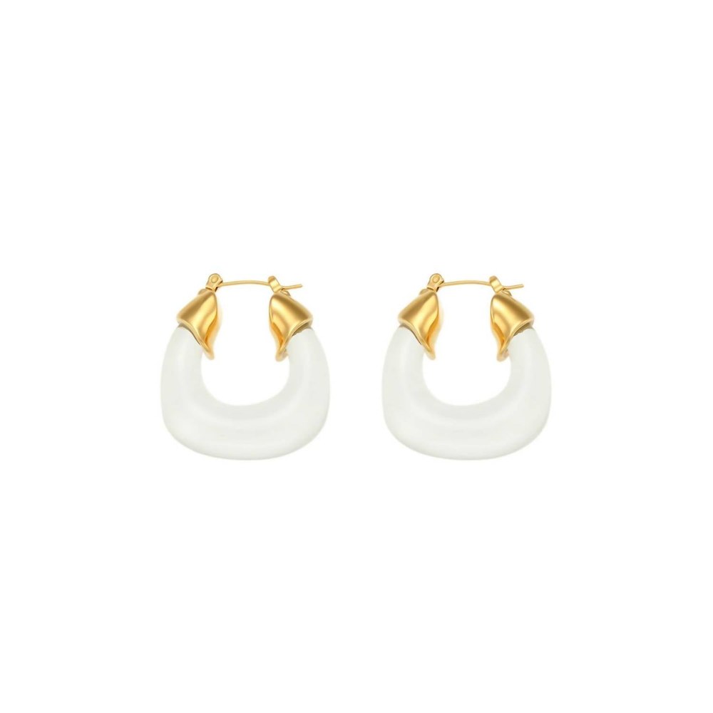Elanor Hoops Earrings In White