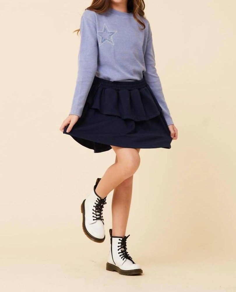 Girl’s Layered Skirt In Navy