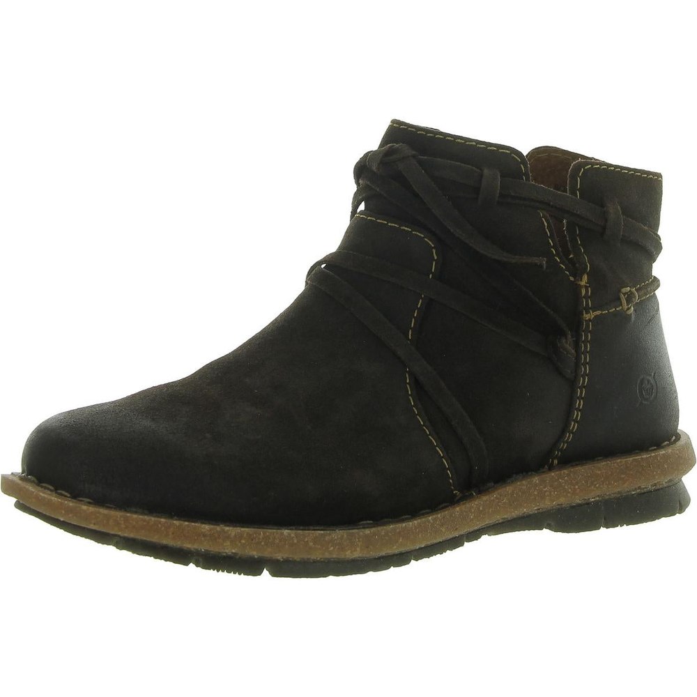 Zip Up Laces Ankle Boots