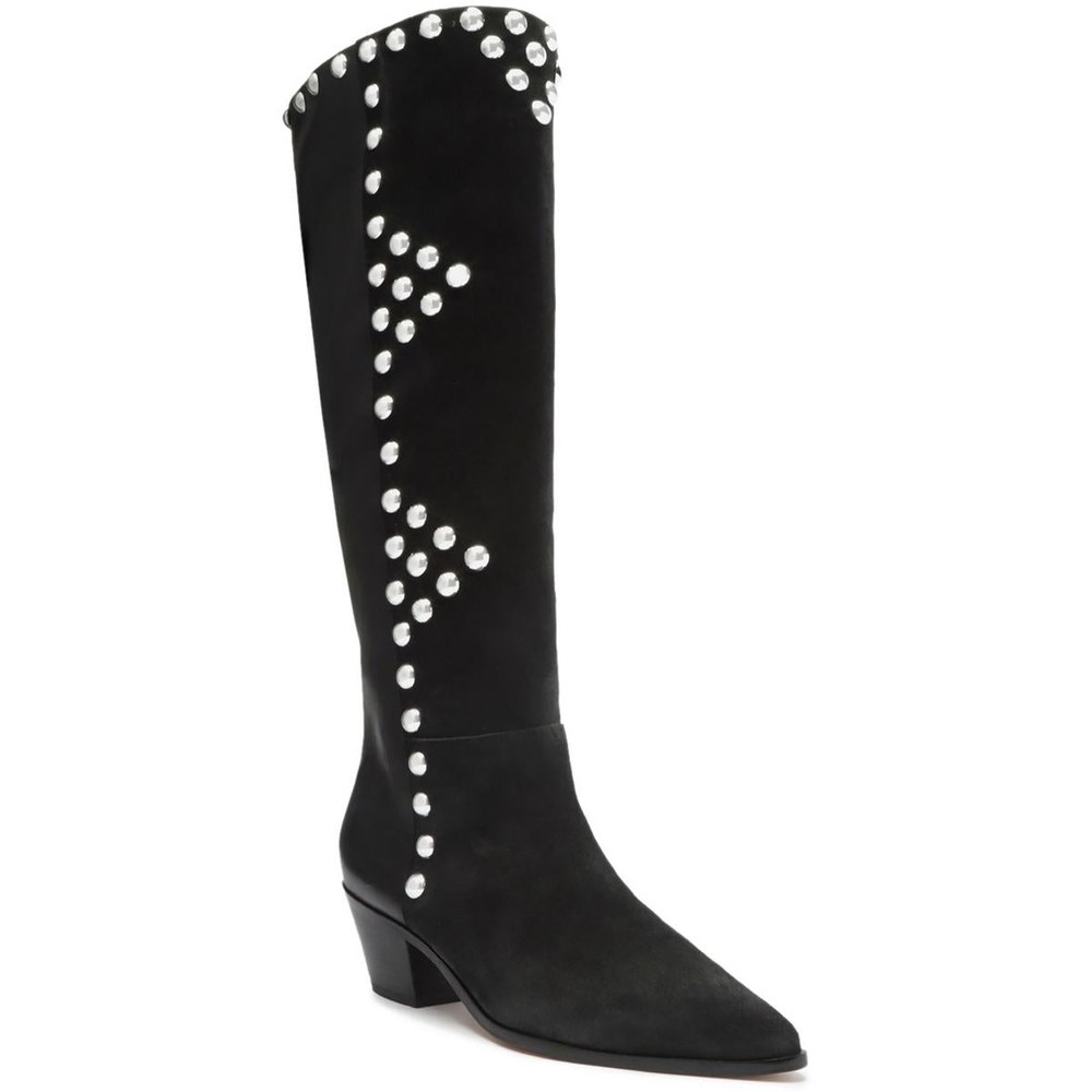 Bota Studded Suede Knee-High Boots