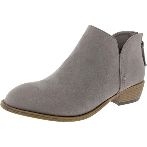 Zipper Faux Suede Ankle Boots