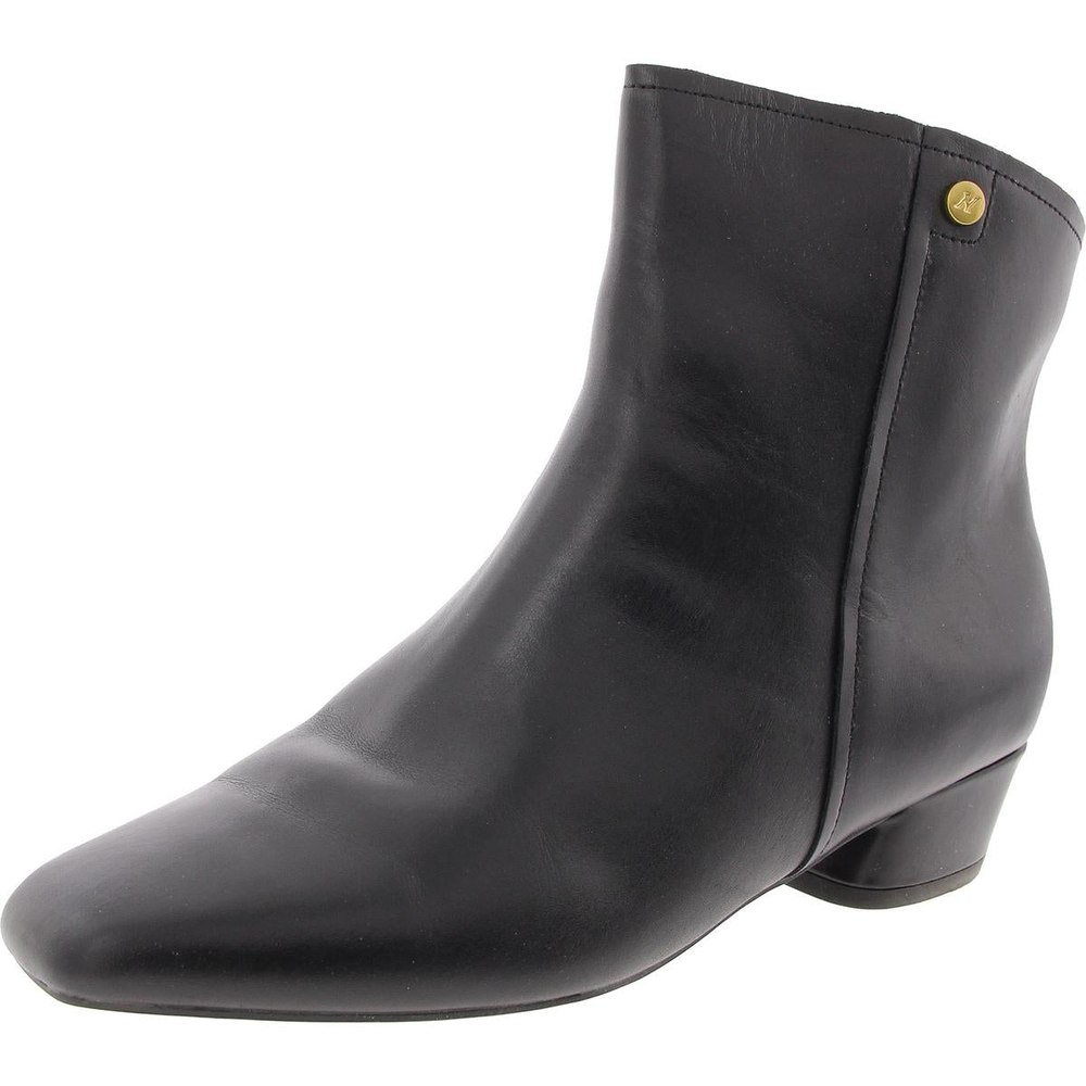 Raffee Leather Square Toe Booties
