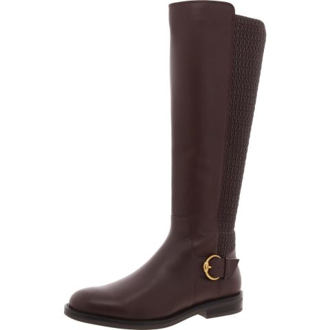 Clover Stretch Boot Zipper Leather Knee-High Boots