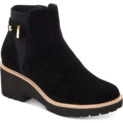 Vaass Suede Ankle Wedge Boots