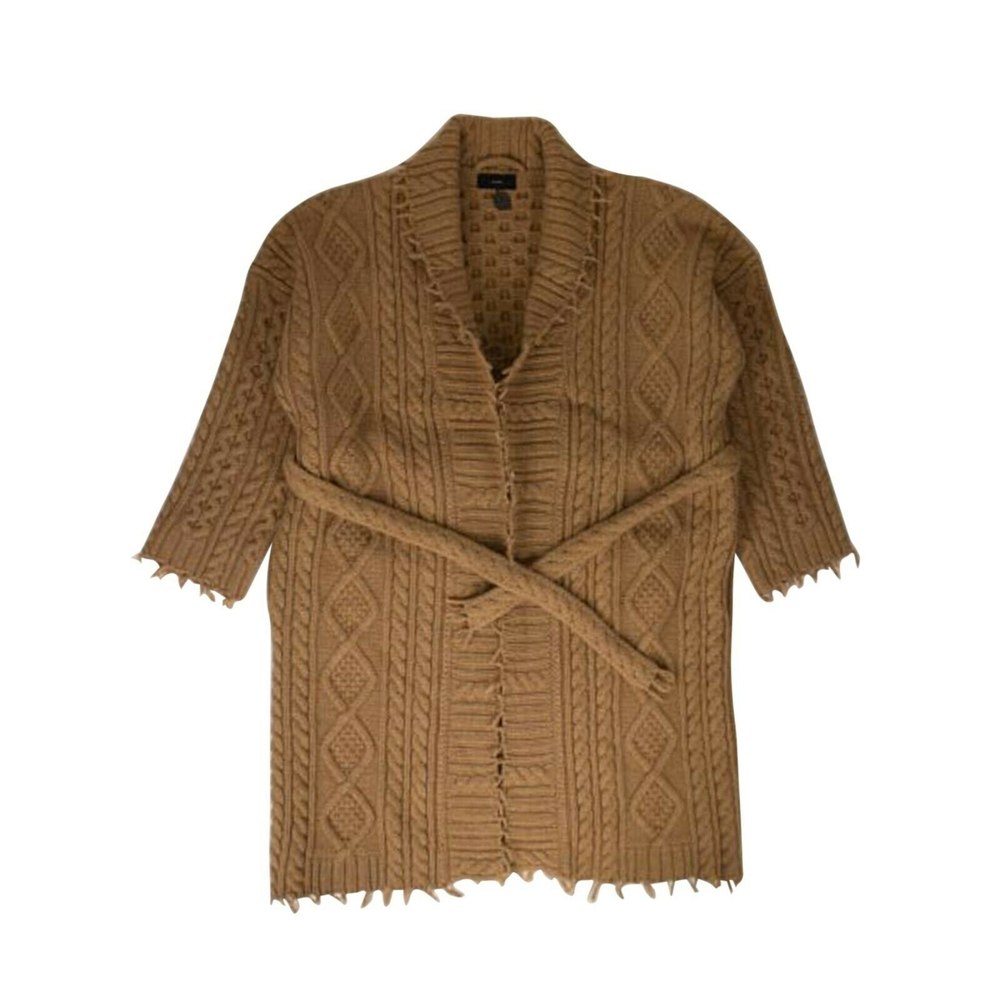 Men’s Cable-Knit ‘Fisherman’ Cardi-Coat – Carmel Brown