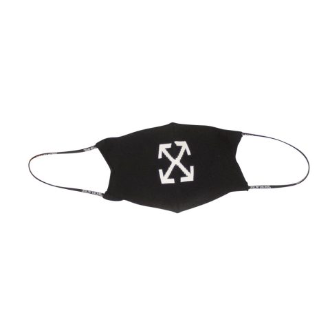 White Arrow Knit Face Mask