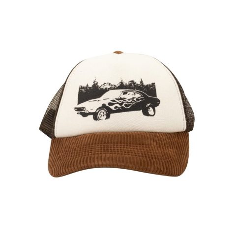 Brown Velvety soft Graphic Car Baseball cap