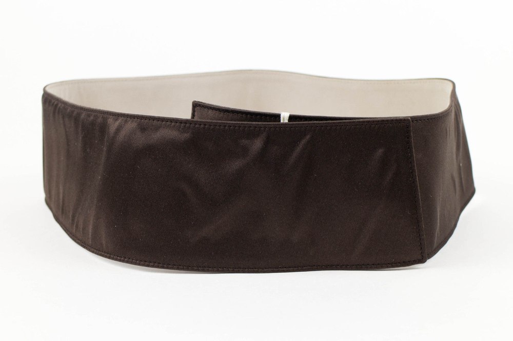 Women’s Brown Wide Silk Blend Belt