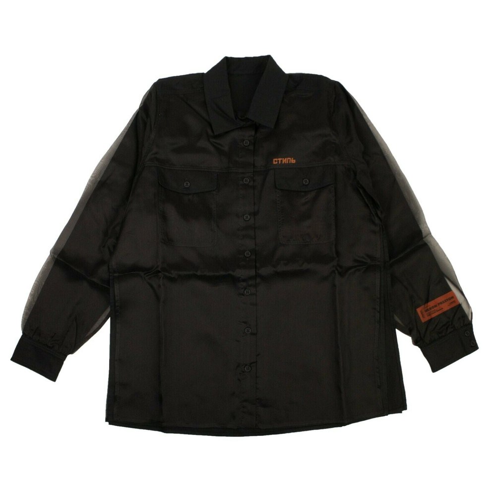 Black Double Layer Silk Shirt