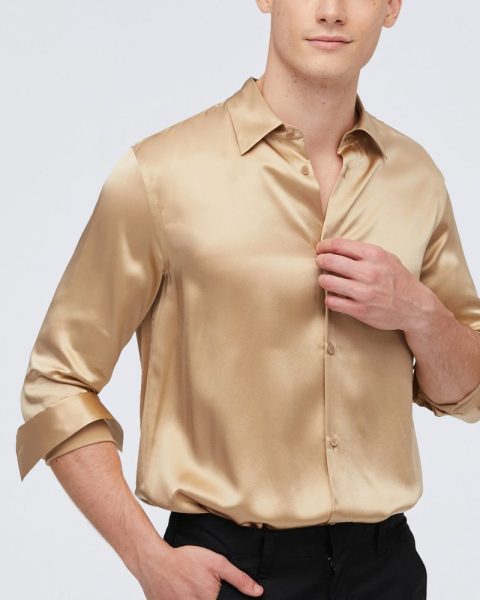 22MM Mulberry Silk Basic Mens Shirt 7607350001724