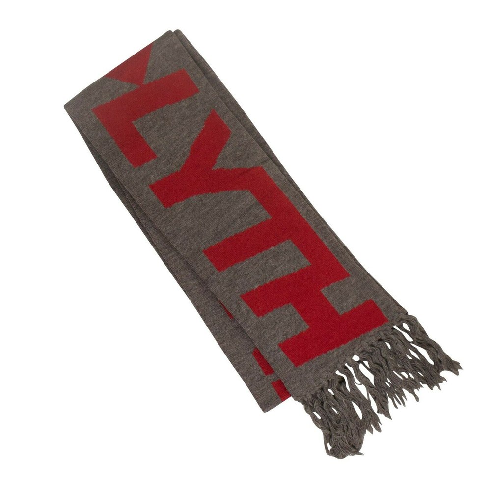 A-COLD-WALL* Men’s Intarsia Fringed Scarf – Gray And Red