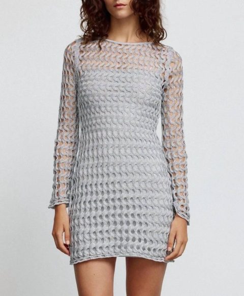 Adley Mini Dress In Silver