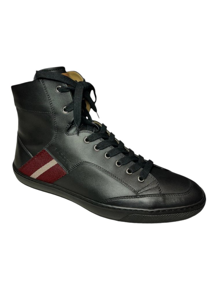Bally Oldani Men’s 6227952 Black High-Top Leather Sneakers