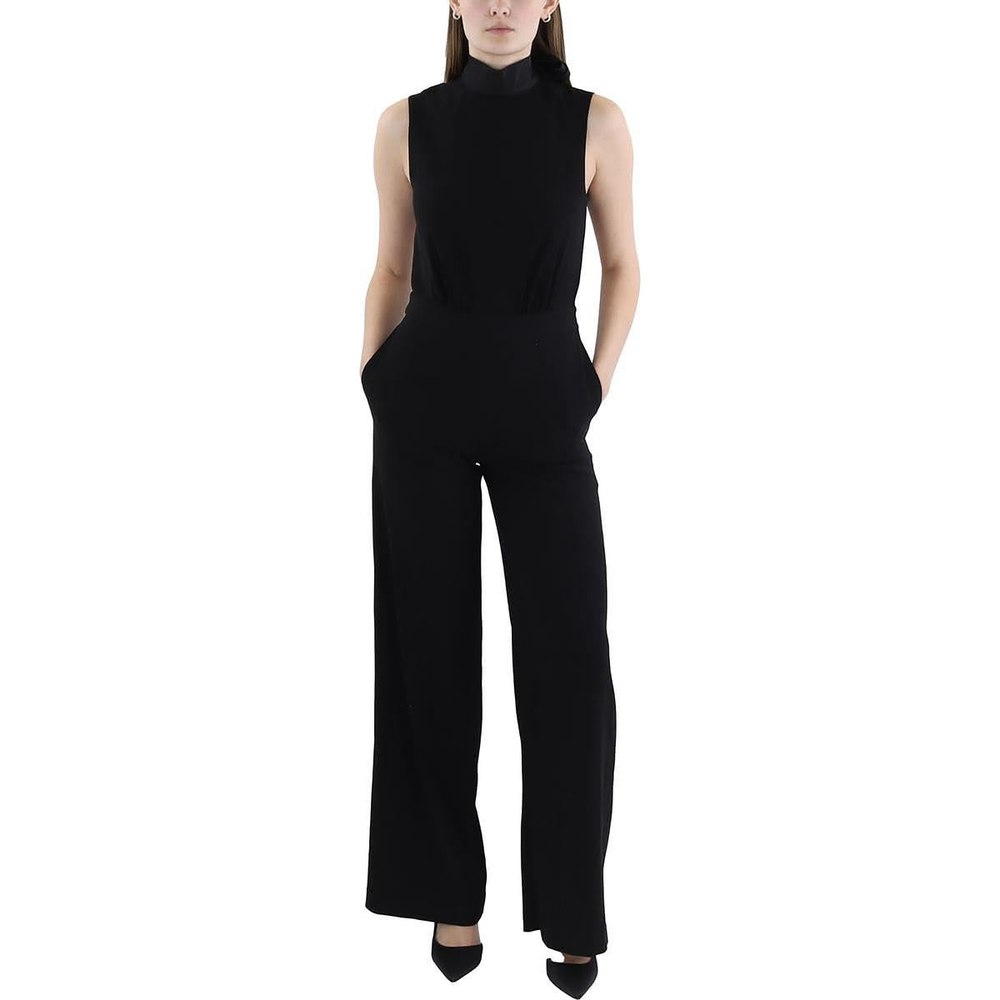 Wide Leg Mock Neck Jumpsuit
