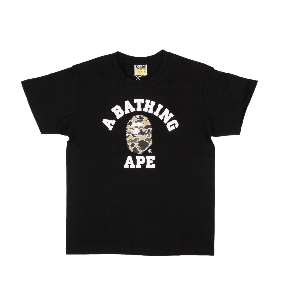 Black Cotton Green Camo Ape Short Sleeve T-Shirt