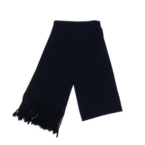 Wool Cable Knit Scarf – Navy Blue