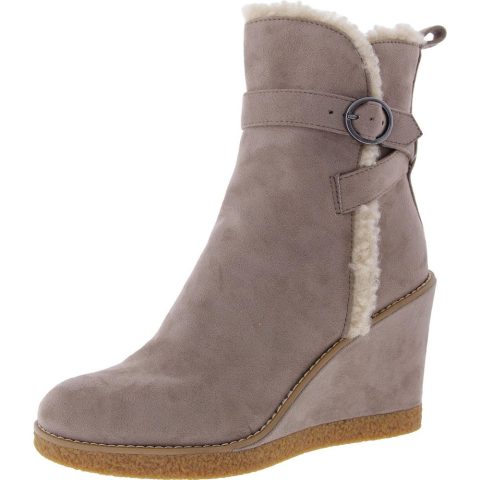 Faux Fur Faux Suede Booties