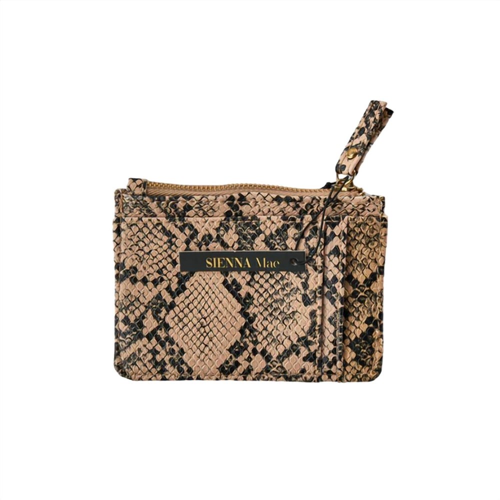 Lennon Vegan Leather Card Wallet In Natural/black