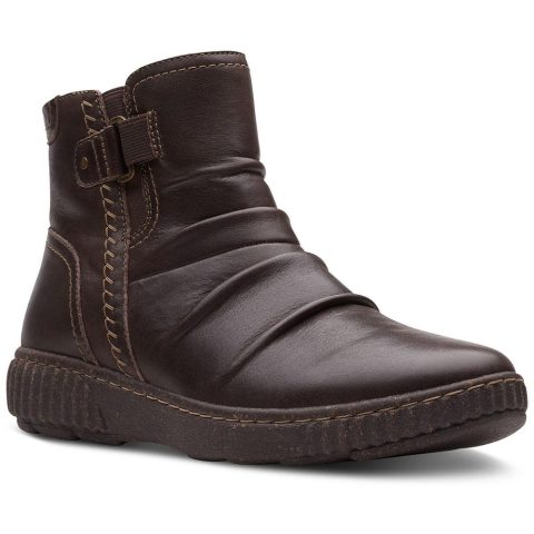 Caroline Orchid Leather Ruched Booties