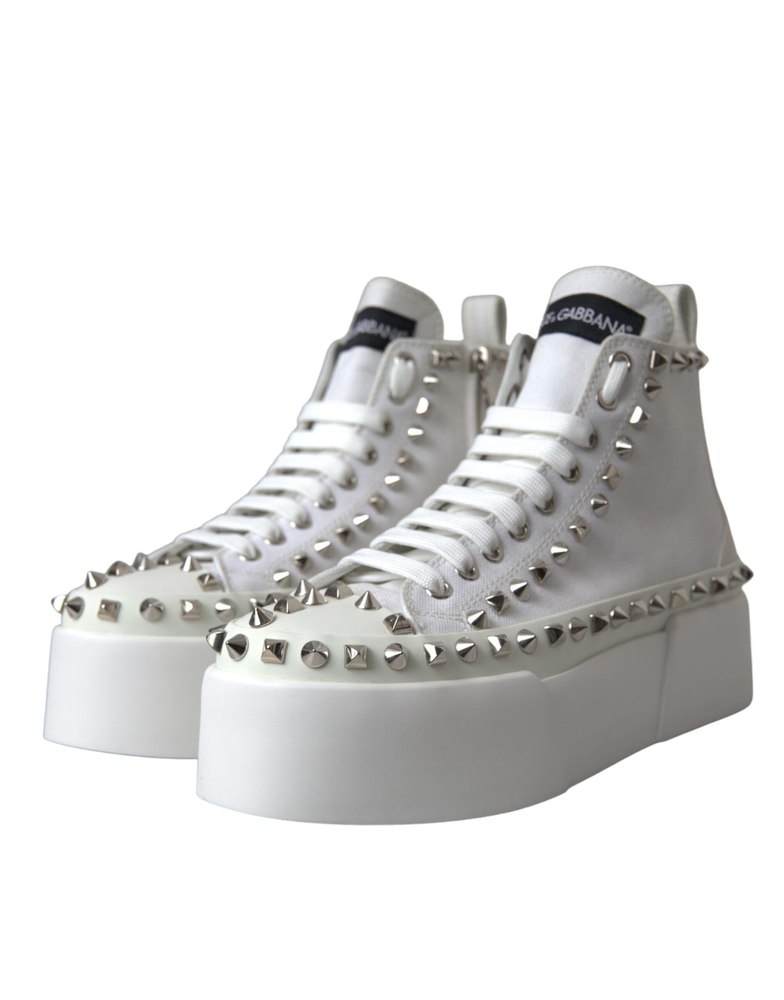 Dolce & Gabbana Canvas Studded Sneakers Boots Women’s Shoes (Pre-Owned)
