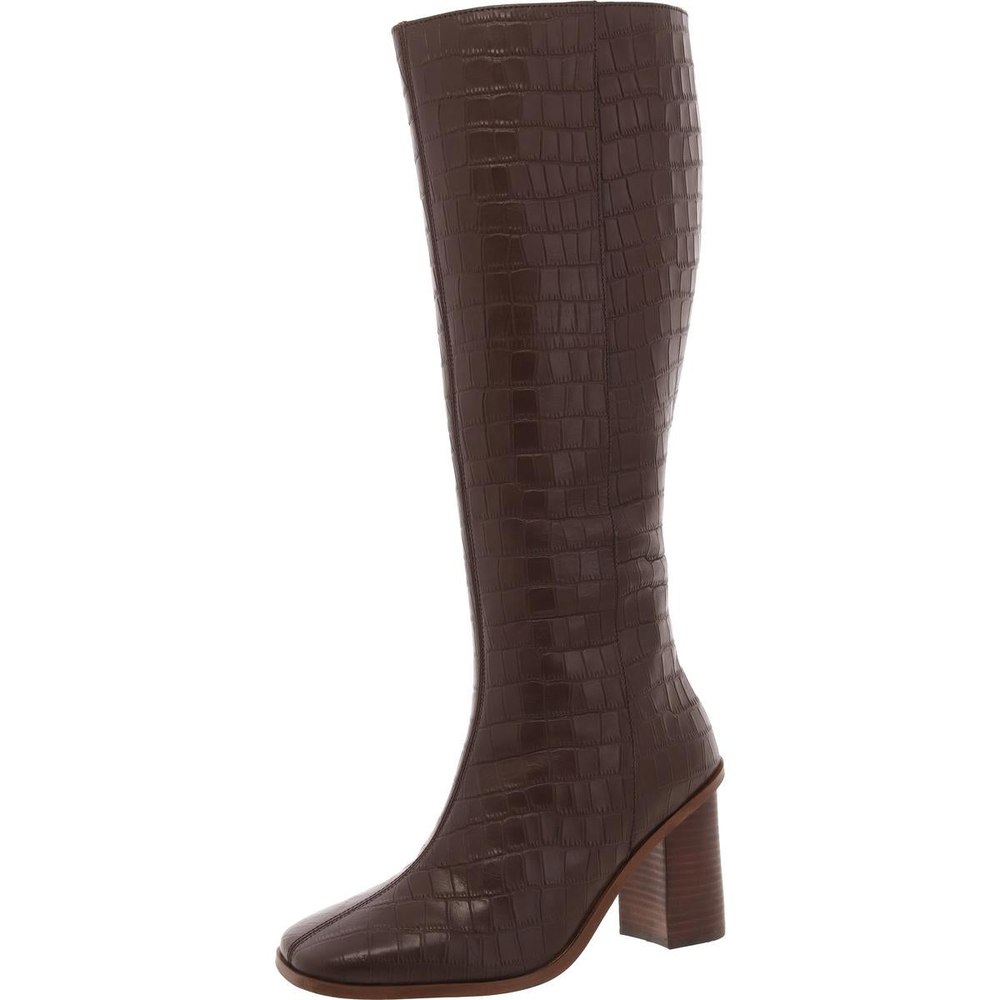 Tamori Zipper Leather Knee-High Boots