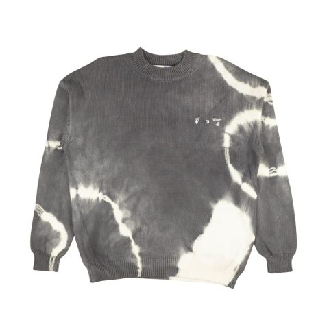 Gray And White Tie Dye Crewneck