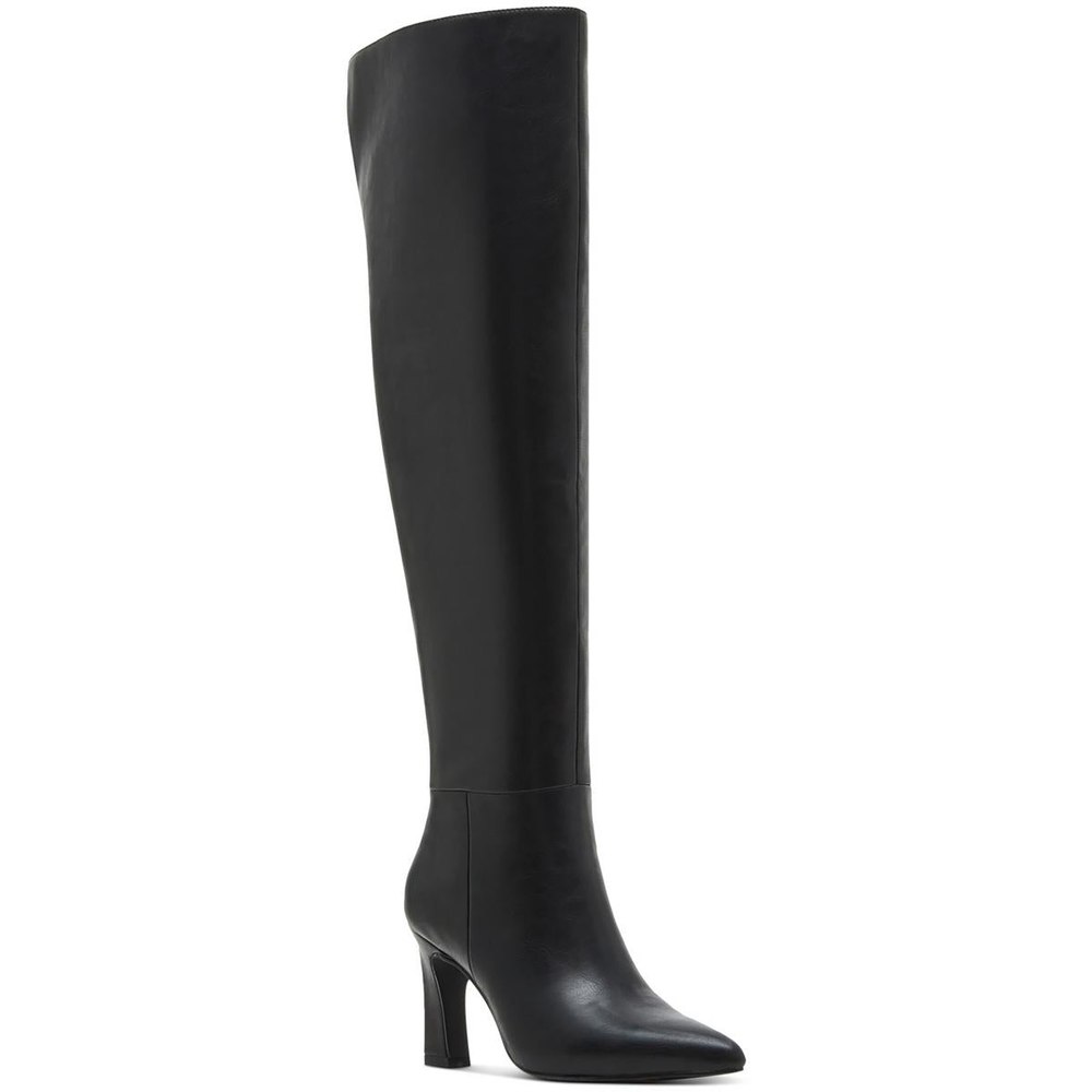 Sizzlee Solid Faux Leather Over-The-Knee Boots